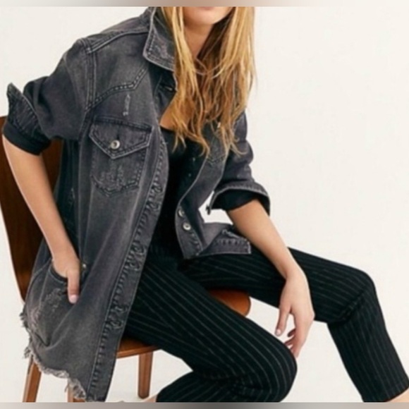 We The Free Jackets & Blazers - We The Free Charcoal Jean Jacket